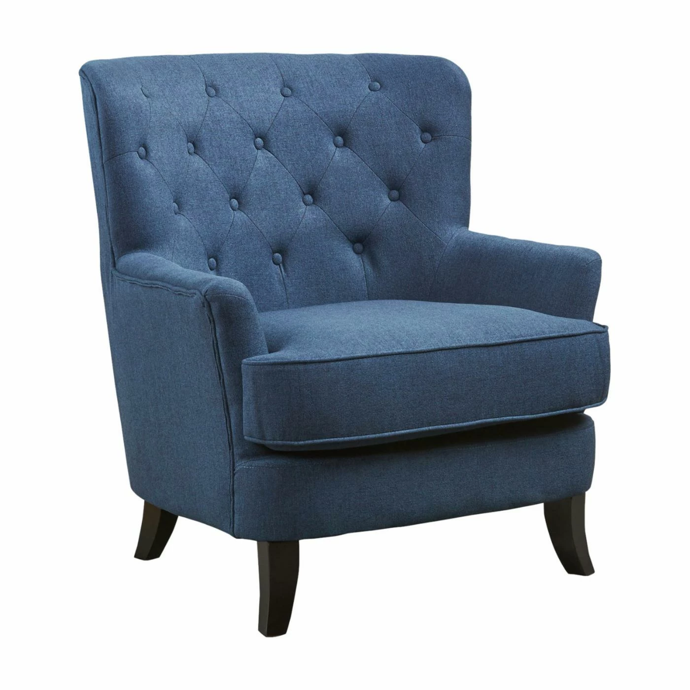 Brand new โ๏ธ Best Selling Home Arm Chairs Anikki Tufted Navy Blue Fabric Club Chair ๐
