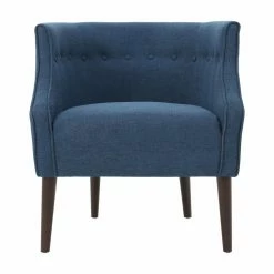 Best Sale ⭐ Best Selling Home Barrel Chairs Brandi Navy Blue Fabric Club Chair 👍