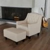 Top 10 🌟 Best Selling Home Arm Chairs Elaine Tufted Fabric Club Chair And Ottoman - Beige ✔️