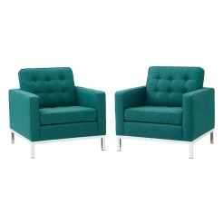 Brand new โ๏ธ Modway Loft Upholstered Fabric Arm Chairs - Set Of 2 ๐ฏ