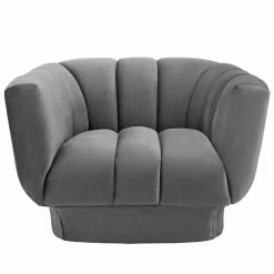 Best deal 🛒 Barrel Chairs Modway Entertain Vertical Channel Tufted Performance Velvet Arm Chair ⭐