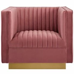 Deals 👍 Club Chairs Modway Sanguine Vertical Channel Tufted Accent Performance Velvet Arm Chair ⌛