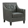 Promo 🔔 Club Chairs Picket House Furnishings Tessa Faux Leather Button Tufted Club Chair 🔔