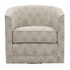 Coupon 🎁 Wallace & Bay Barrel Chairs Wallace & Bay Little Graphic Fabric Swivel Accent Chair 💯
