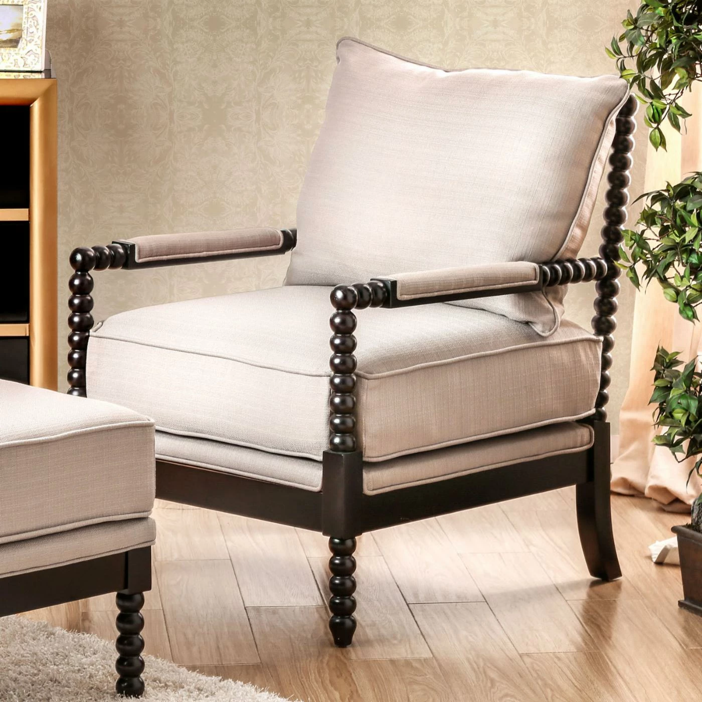 Promo ๐ Arm Chairs Furniture Of America Fausto Contemporary Style Plush Cushion Accent Chair ๐