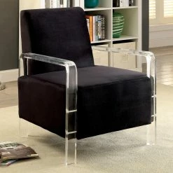 Cheap 🤩 Arm Chairs Furniture Of America Sariano Contemporary Style Flannelette Fabric Accent Chair 🎉