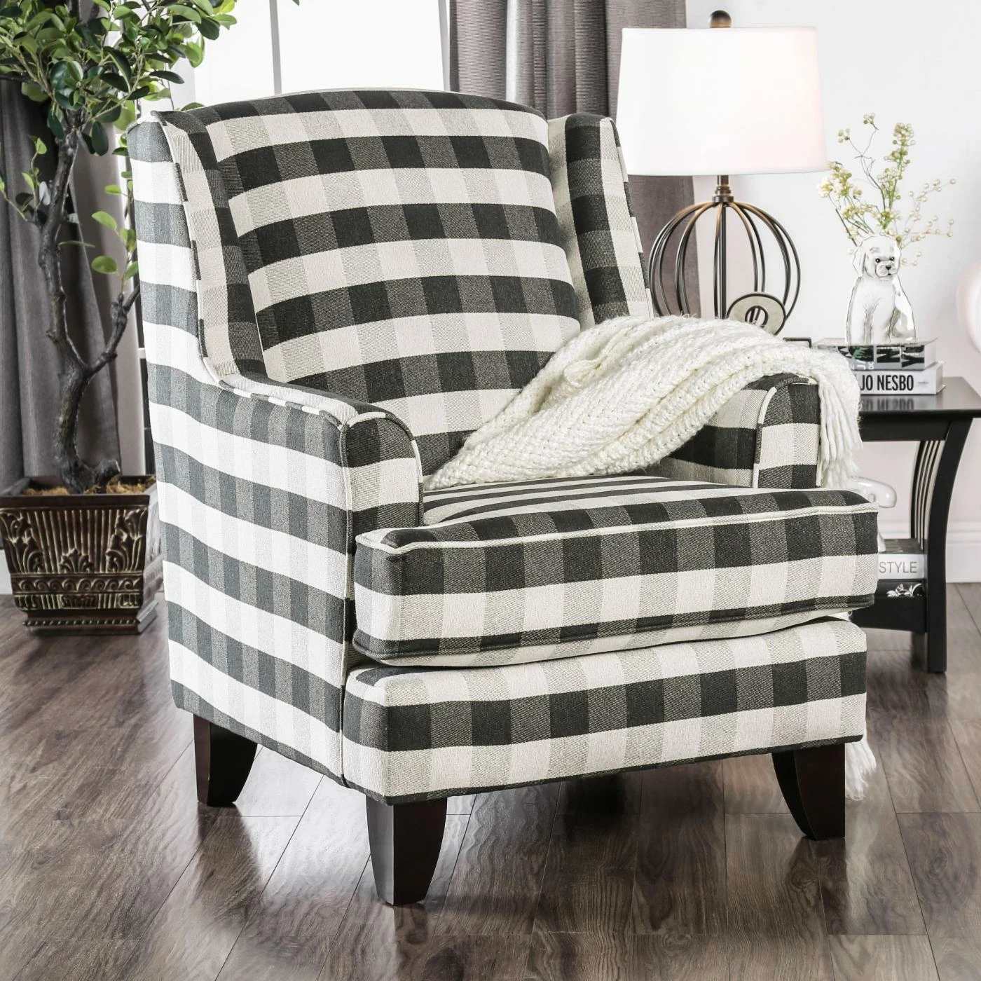 Coupon βοΈ Arm Chairs Furniture Of America Odella Gingham Accent Chair π