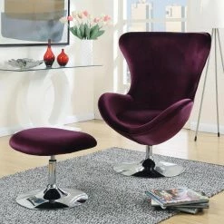 Best deal ๐ Egg Chairs Furniture Of America Araceli Mid-Century Wingback Accent Chair With Ottoman ๐