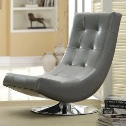 Flash Sale 🌟 Armless Chairs Furniture Of America Lundee Padded Leatherette Swivel Chair - Gray ❤️