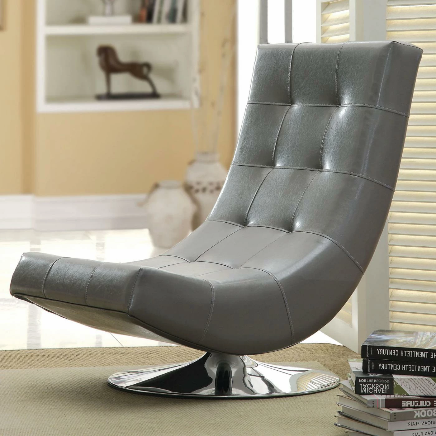 Flash Sale ๐ Armless Chairs Furniture Of America Lundee Padded Leatherette Swivel Chair - Gray โค๏ธ
