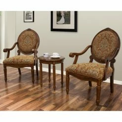 Buy โญ Arm Chairs Best Master Furniture Miranda 3 Piece Traditional Living Room Accent Chair And Table Set ๐