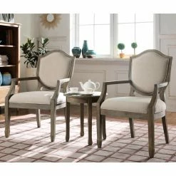Cheapest โญ Arm Chairs Best Master Furniture Vrabe 3 Piece Traditional Living Room Accent Chair And Table Set โ