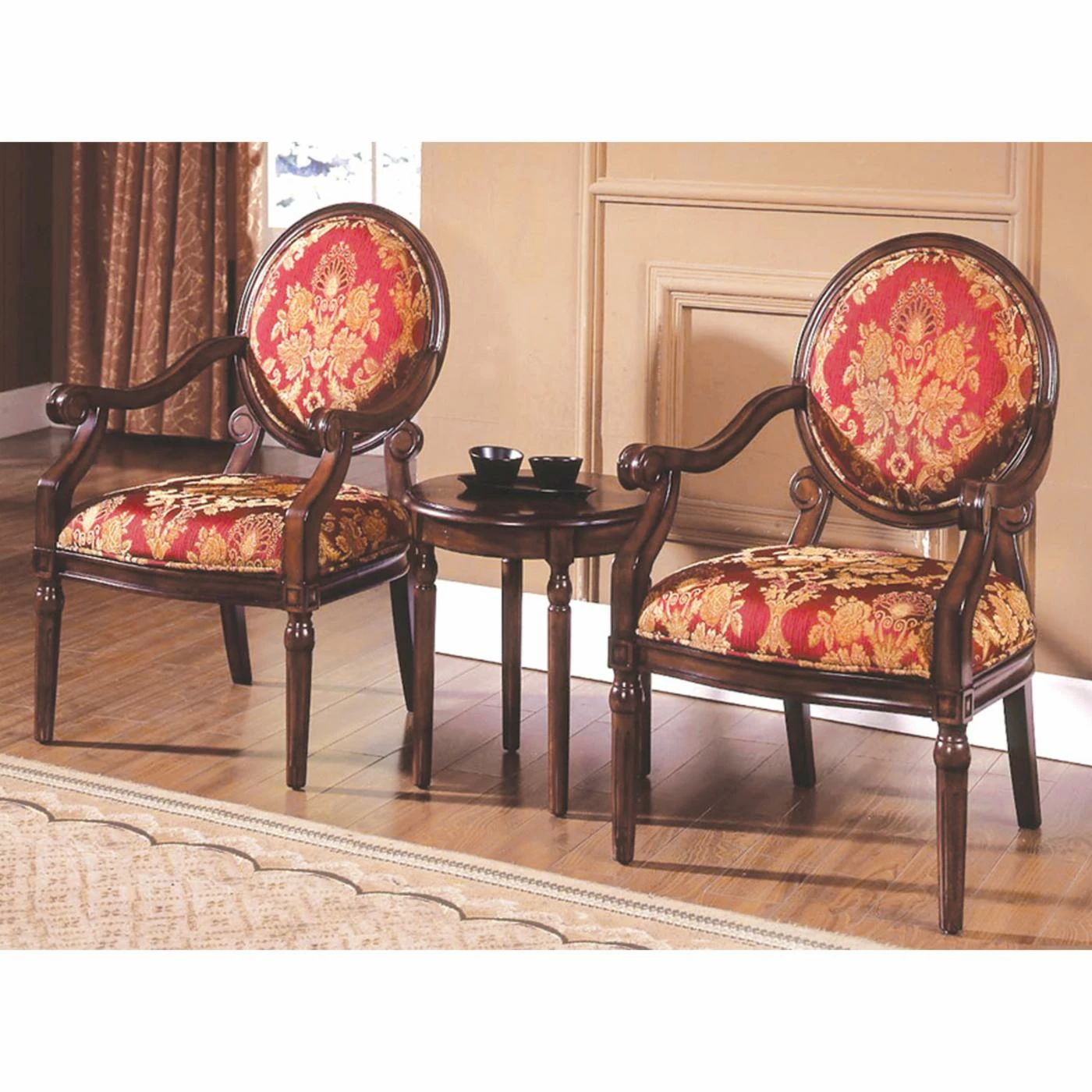 Flash Sale ๐คฉ Arm Chairs Best Master Furniture Maddison 3 Piece Traditional Living Room Accent Chair And Table Set ๐