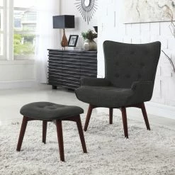 Promo 👍 Wingback Chairs Best Master Furniture Accent Chair With Ottoman ✔️