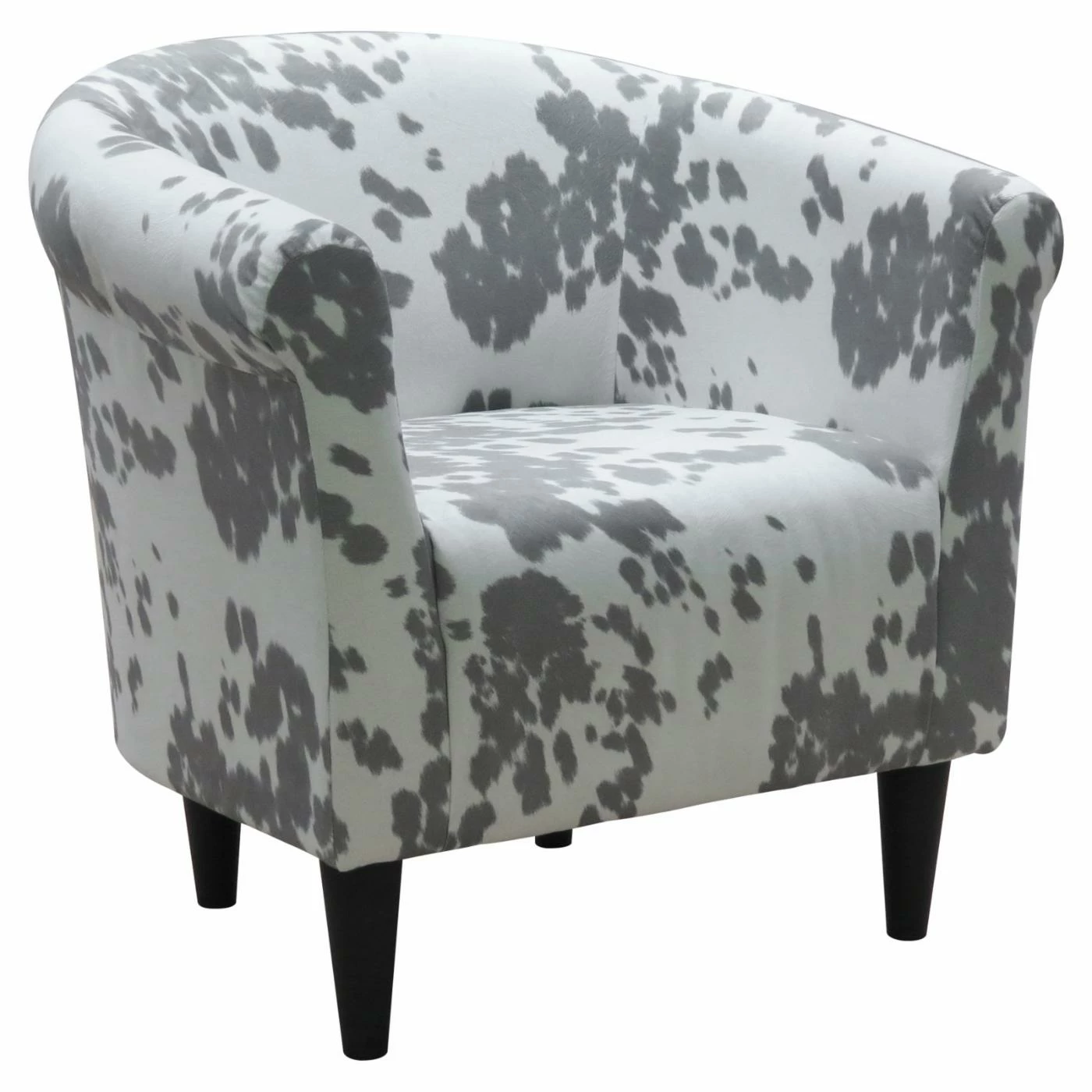 Wholesale ๐ Barrel Chairs Fox Hill Savannah Club Chair - Cowhide Silver ๐