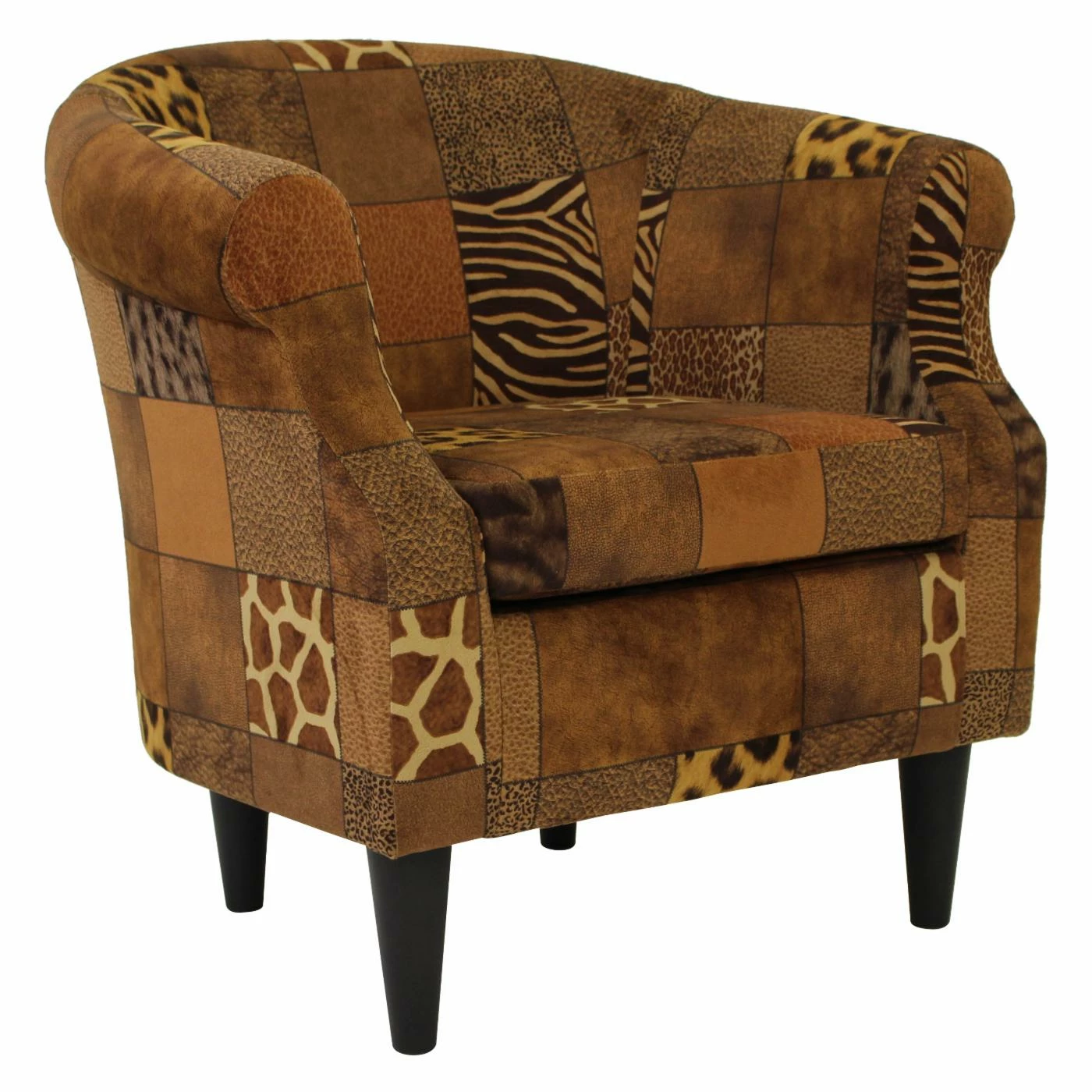 Brand new π Barrel Chairs Fox Hill Nikole Patchwork Animal Print Club Chair π