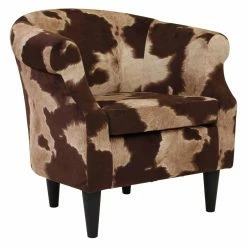 Coupon 😉 Barrel Chairs Fox Hill Nikole Cow Hide Print Club Chair 🤩