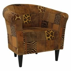 Top 10 ๐งจ Barrel Chairs Fox Hill Savannah Patchwork Animal Print Club Chair ๐