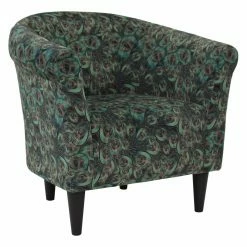 Buy โจ Barrel Chairs Fox Hill Savannah Peacock Print Club Chair ๐ฏ