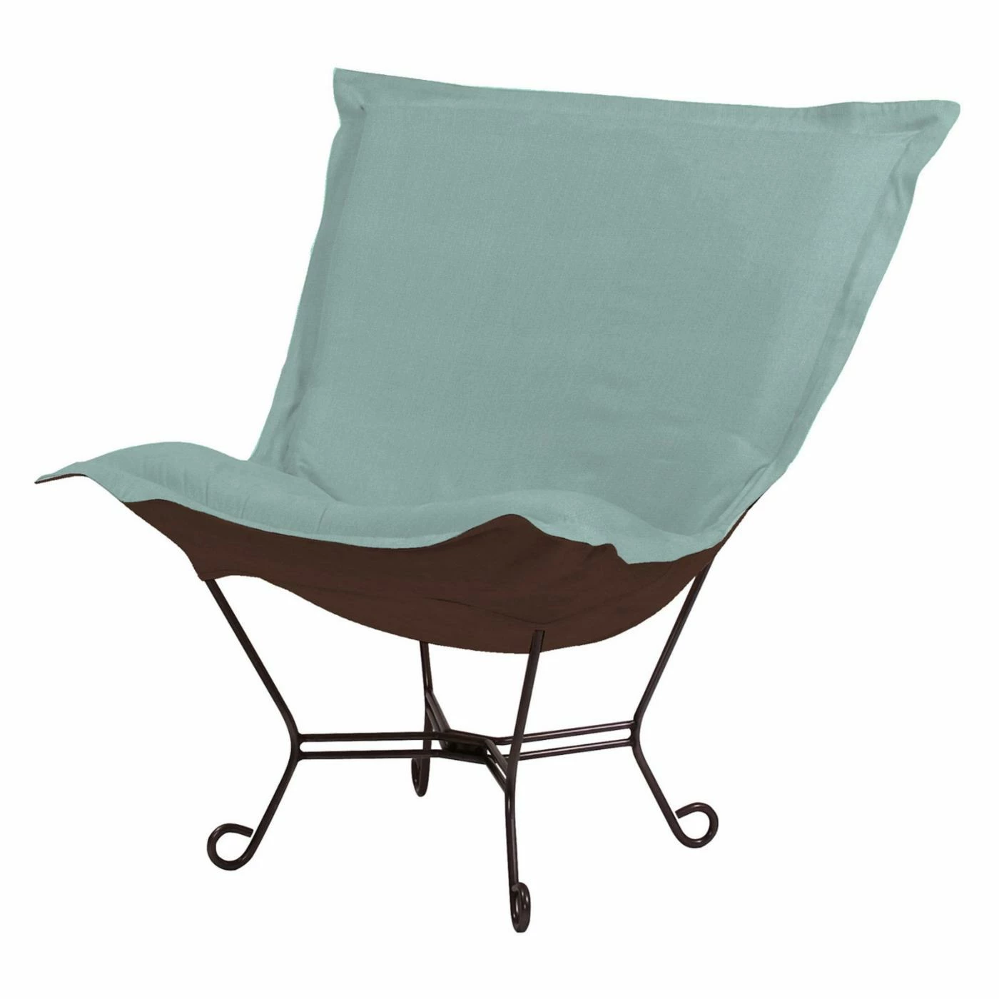 Budget ๐งจ Armless Chairs Elizabeth Austin Scroll Puff Sterling Accent Chair ๐