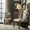 Budget 🧨 Wingback Chairs Chelsea Lane Classic Gray Flower With Leaves Print Wingback With Nailhead Accent Chair - Set Of 2 🎉