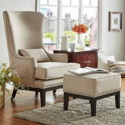 Best Sale 😍 Wingback Chairs Weston Home Marion Leisure Chair With Ottoman And Pillow 🔥