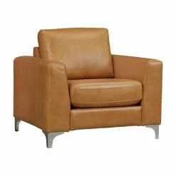 Deals 😍 Arm Chairs Weston Home Bronston Aniline Leather Accent Chair ⭐