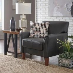 Deals 🌟 Arm Chairs HN Home Edinburg Transitional Leather Club Chair 🎁