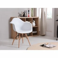 Best Pirce โ๏ธ Arm Chairs Hodedah Imports Bucket Studio Chair In White ๐