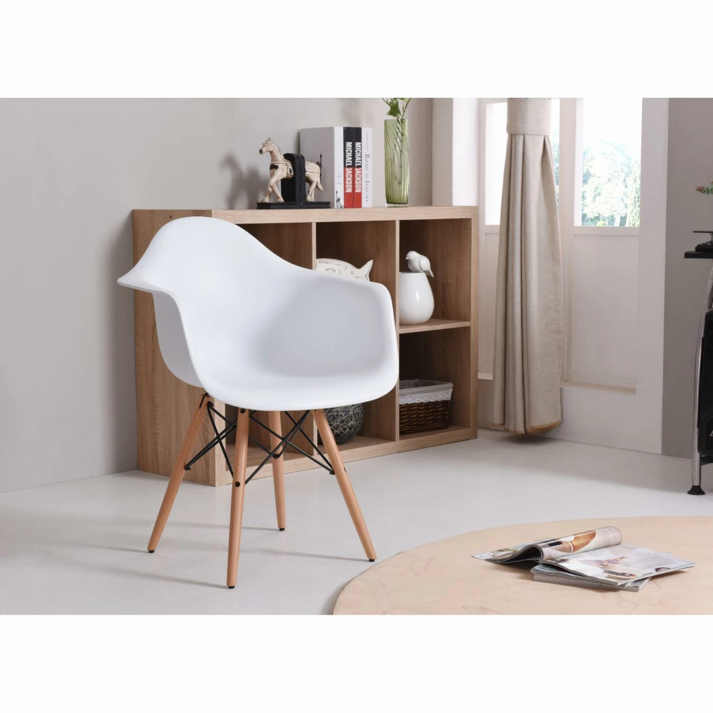 Best Pirce βοΈ Arm Chairs Hodedah Imports Bucket Studio Chair In White π