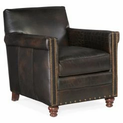 Best Sale ๐ Club Chairs Hooker Furniture Old Saddle Fudge/Old Saddle Fudge Crocodile Leather Club Chair ๐
