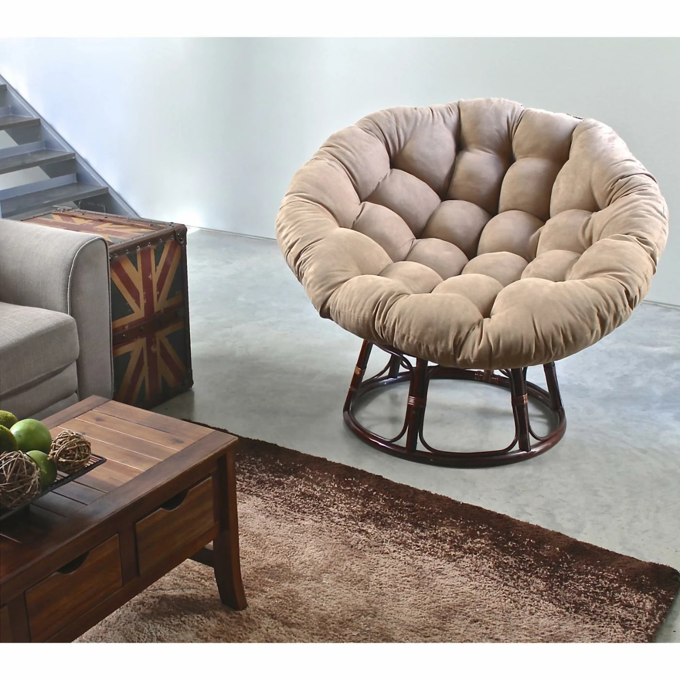 Best Sale โจ Other Accent Chairs International Caravan Papasan Chair With Solid Micro Suede Cushion - 42 In. โค๏ธ