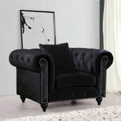 Cheap ✨ Club Chairs Meridian Furniture Inc Chesterfield Club Chair ✔️