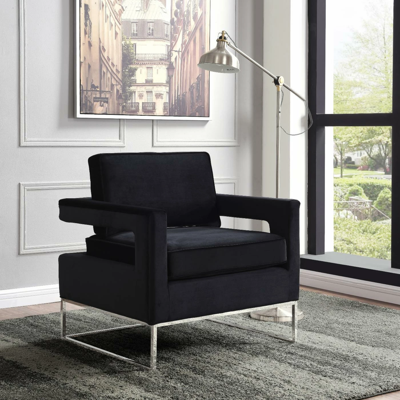 Best Pirce π― Arm Chairs Meridian Furniture Inc Noah Velvet Accent Chair π€©