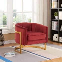 Wholesale 🌟 Barrel Chairs Meridian Furniture Inc Carter Velvet Accent Chair ❤️