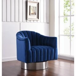 Hot Sale ๐คฉ Barrel Chairs Meridian Furniture Inc Farrah Velvet Accent Chair ๐ฅฐ