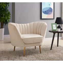 New โค๏ธ Armless Chairs Meridian Furniture Inc Margo Velvet Chair โค๏ธ