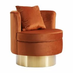 Promo 🥰 Barrel Chairs Meridian Furniture Inc Kendra Upholstered Accent Barrel Chair 🎉