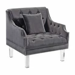 Coupon โ๏ธ Arm Chairs Meridian Furniture Inc Roxy Tufted Arm Chair With Nailhead Trim โจ