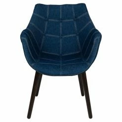 Best Sale 😍 Arm Chairs LeisureMod Milburn Tufted Denim Lounge Chair ⭐