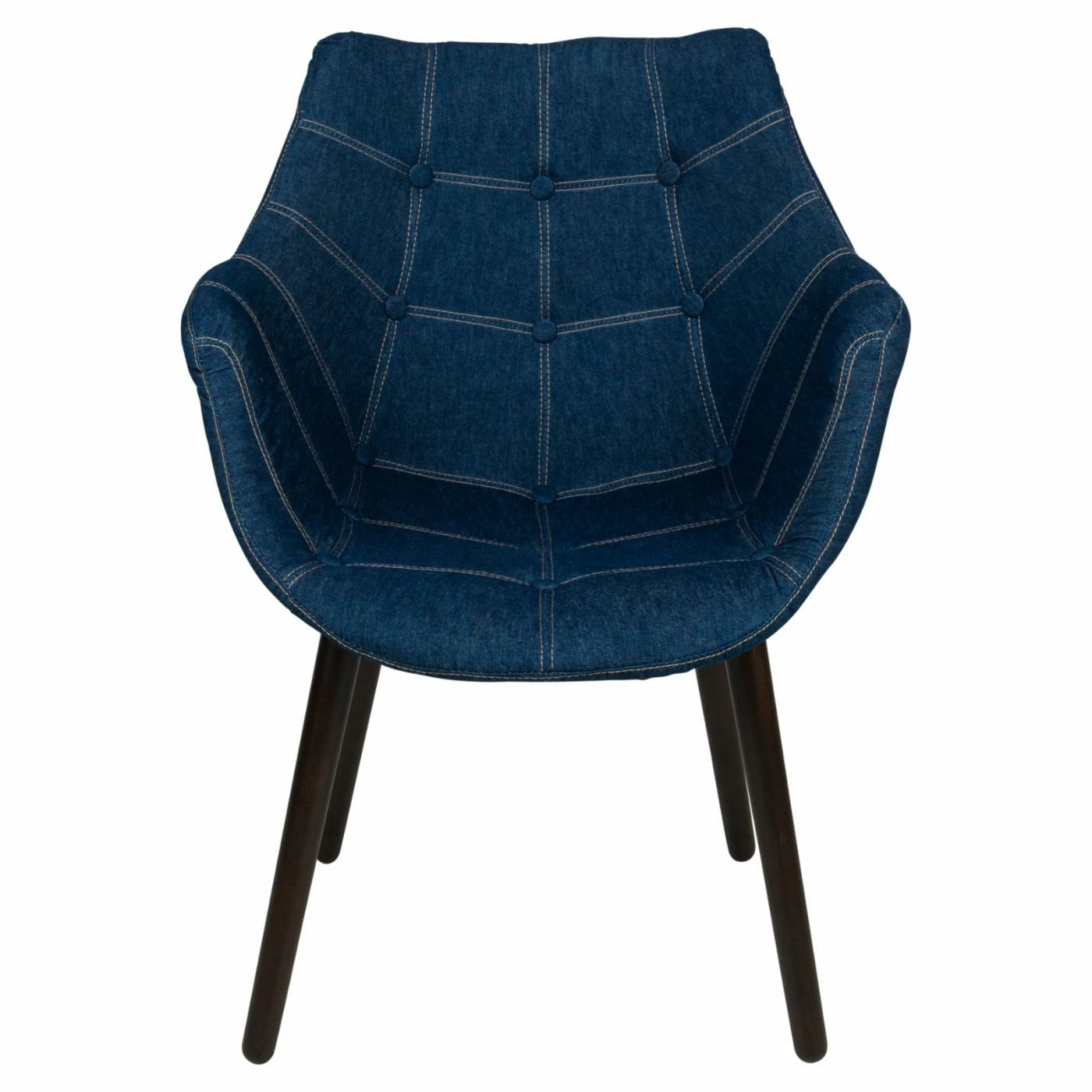 Best Sale ๐ Arm Chairs LeisureMod Milburn Tufted Denim Lounge Chair โญ