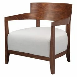 Wholesale 🎉 Moes Home Collection Arm Chairs Moe's Home Collection Volta Walnut And Cream Arm Chair 👍