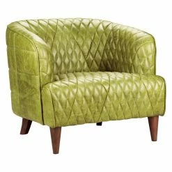 Best deal ❤️ Barrel Chairs Moes Home Collection Magdelan Tufted Leather Arm Chair 💯