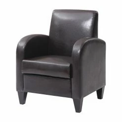 Hot Sale ❤️ Arm Chairs Nathaniel Home David Faux Leather Accent Chair 😀