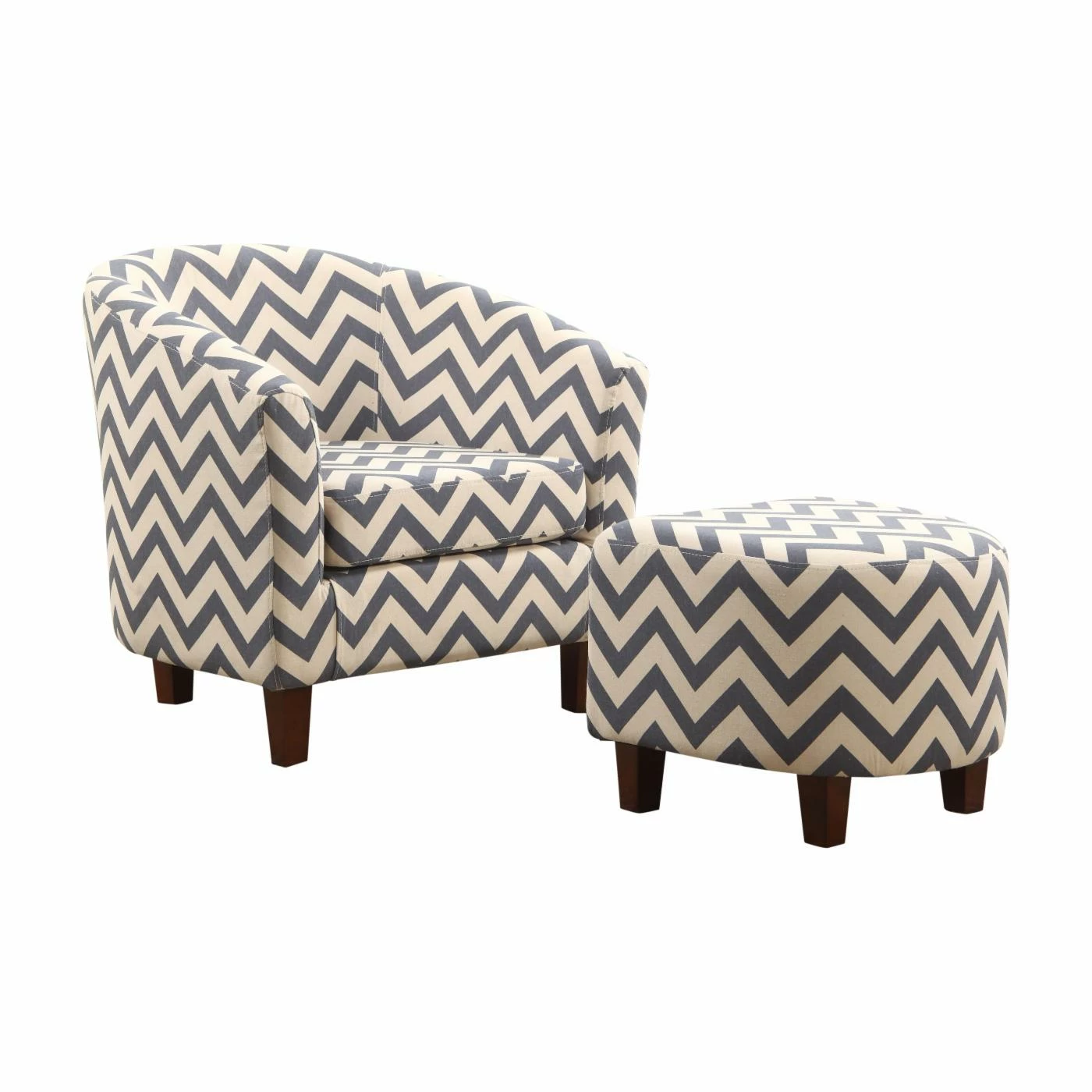 Coupon โ๏ธ Barrel Chairs Nathaniel Home Adriana Chevron Barrel Accent Chair With Ottoman ๐