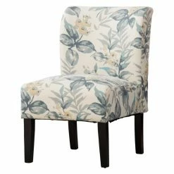 Wholesale ๐คฉ Armless Chairs Roundhill Furniture Capa Leaf Print Fabric Armless Contemporary Accent Chair ๐ฅฐ