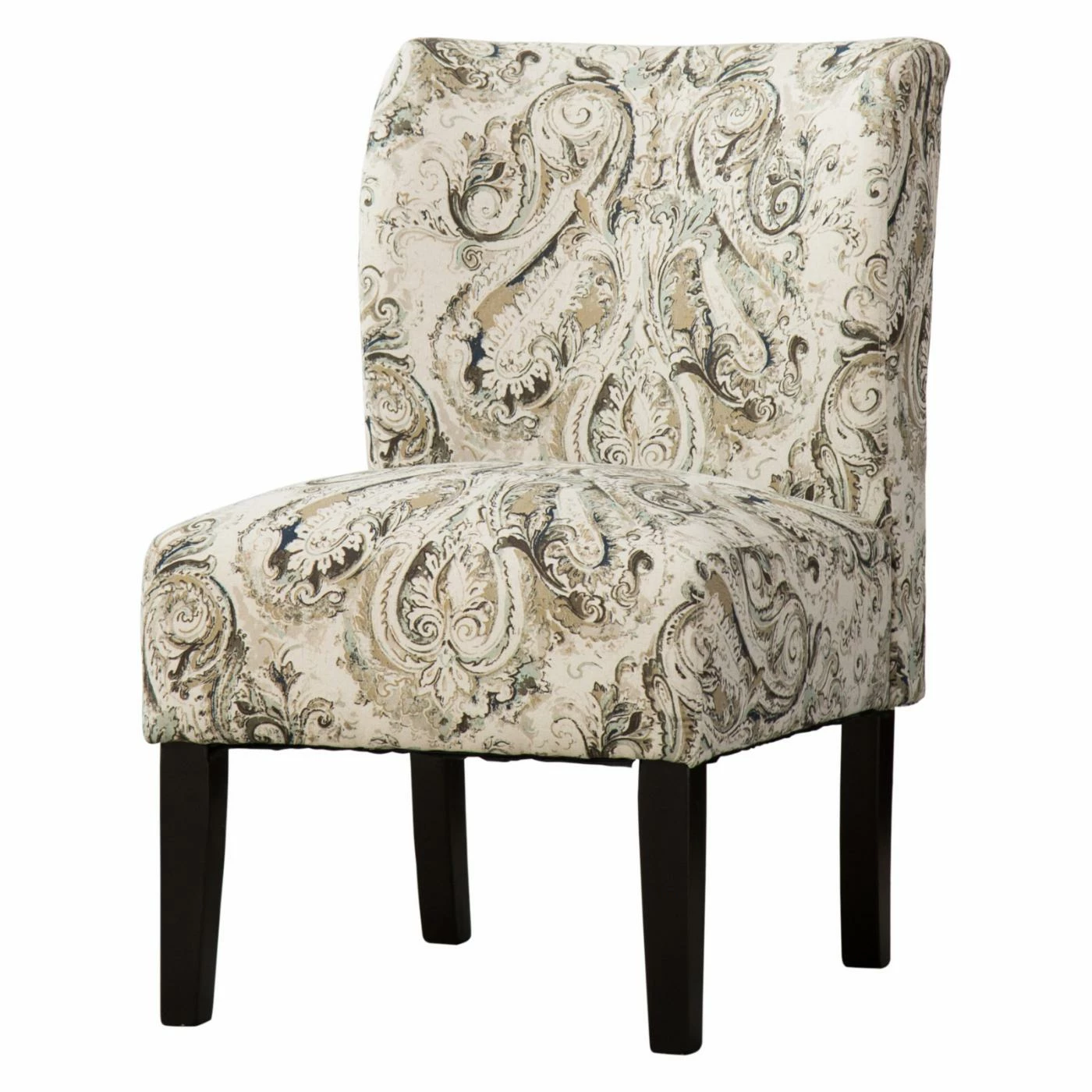 Cheapest โ Armless Chairs Roundhill Furniture Capa Paisley Print Fabric Armless Contemporary Accent Chair ๐ฅฐ