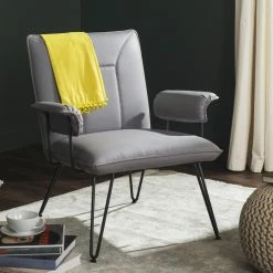 Best reviews of 👍 Arm Chairs Safavieh Johannes Retro Mid-Century Leather Arm Chair ✔️