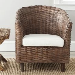 Top 10 ✨ Barrel Chairs Safavieh Omni Rattan Barrel Chair ✔️