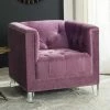 New 🎉 Arm Chairs Safavieh Hollywood Glam Tufted Acrylic Plum Club Chair 🧨